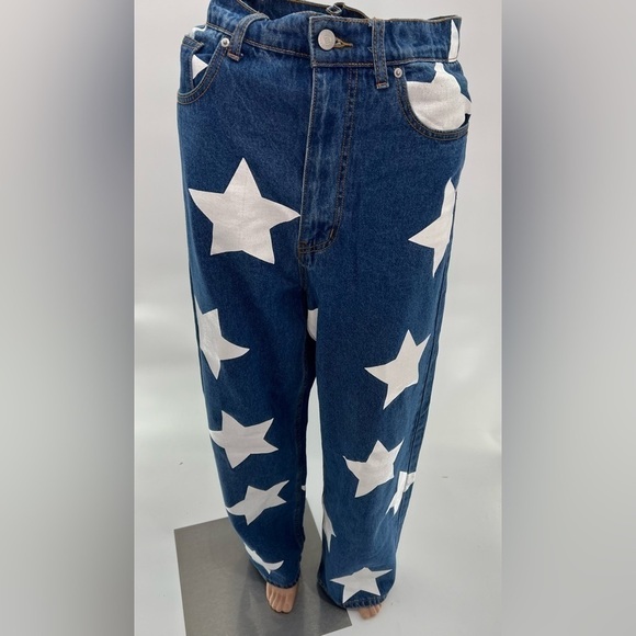 Urban Outfit BDG Dropped-Waist Straight Leg Jean - Star Print NWOT - Picture 3 of 5